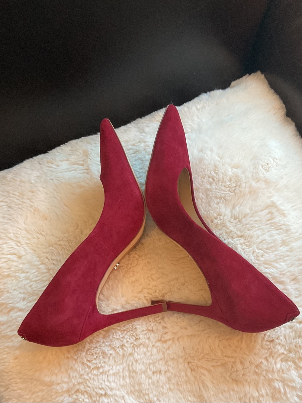 Sam Edelman Hazel Burgundy Suede Pointed Toe Stiletto Pump - Picture 8 of 11